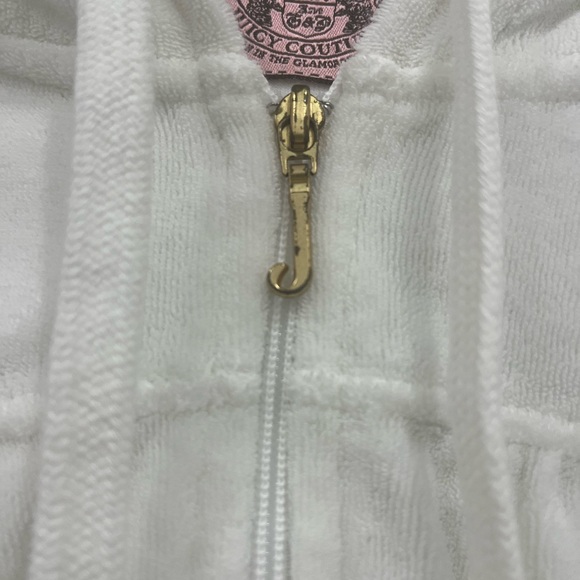 JUICY COUTURE WHITE TERRY ZIPUP HOODIE - Picture 5 of 9